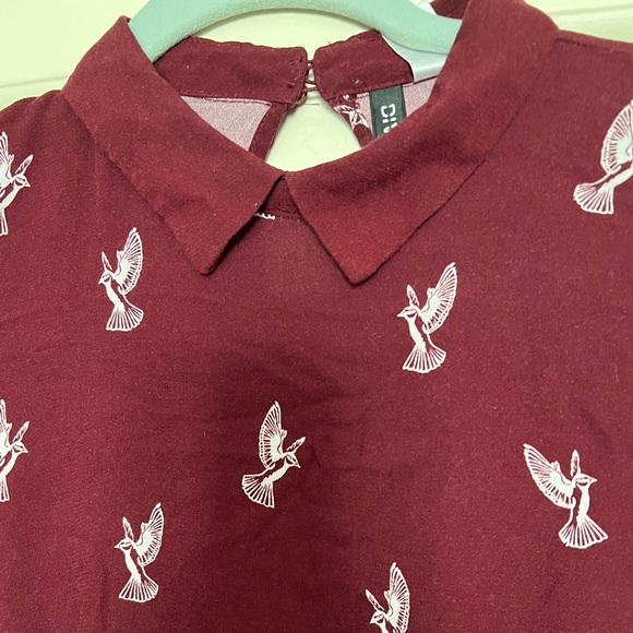 Dark Burgandy Collared Dress. - Picture 1 of 5